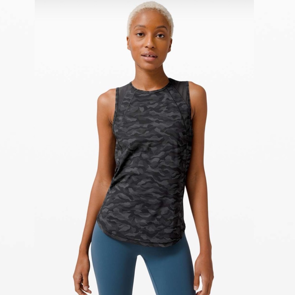 Lululemon Sculpt Tank Sequoia Camo Print Deep Coal Black